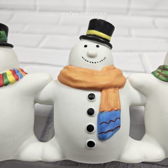 Dept 56 Ceramic Snowmen Figure Figurine  Christmas Holiday Hand Painted Colorful - Picture 11 of 16